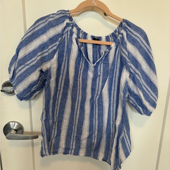 Talbots Blue and White Striped Blouse (Petite Medium) - Picture 1 of 4